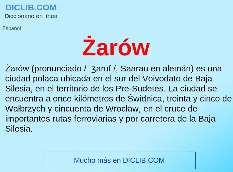 ¿Qué es Żarów? - significado y definición