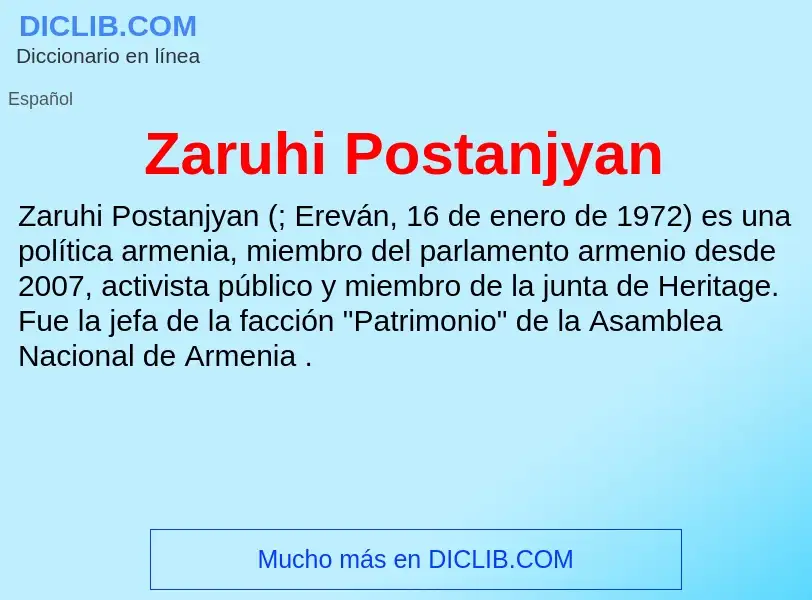 What is Zaruhi Postanjyan - meaning and definition