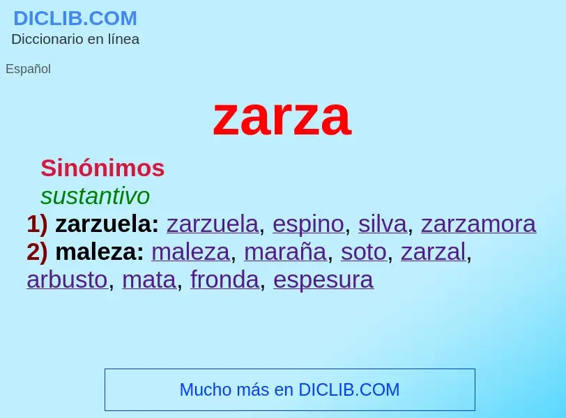 ¿Qué es zarza? - significado y definición