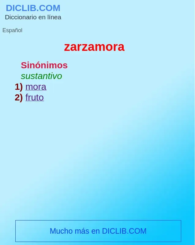 What is zarzamora - definition