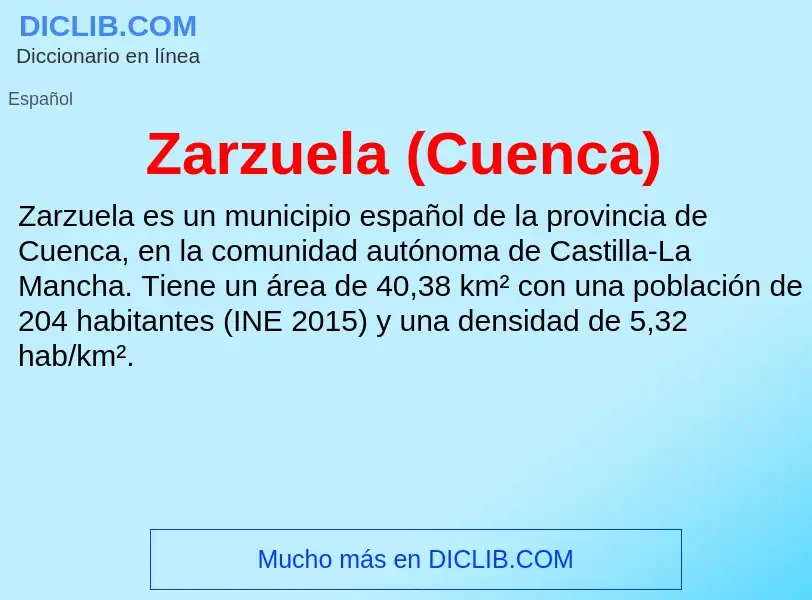 What is Zarzuela (Cuenca) - meaning and definition