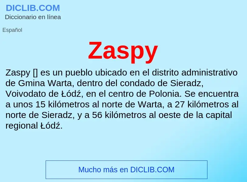 ¿Qué es Zaspy? - significado y definición