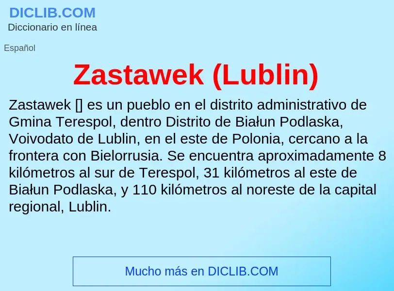 Что такое Zastawek (Lublin) - определение