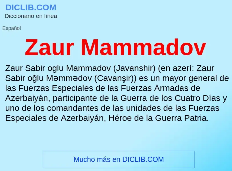 Что такое Zaur Mammadov - определение