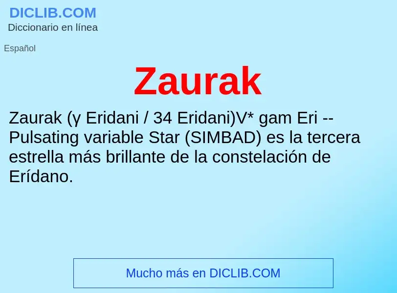 What is Zaurak - meaning and definition