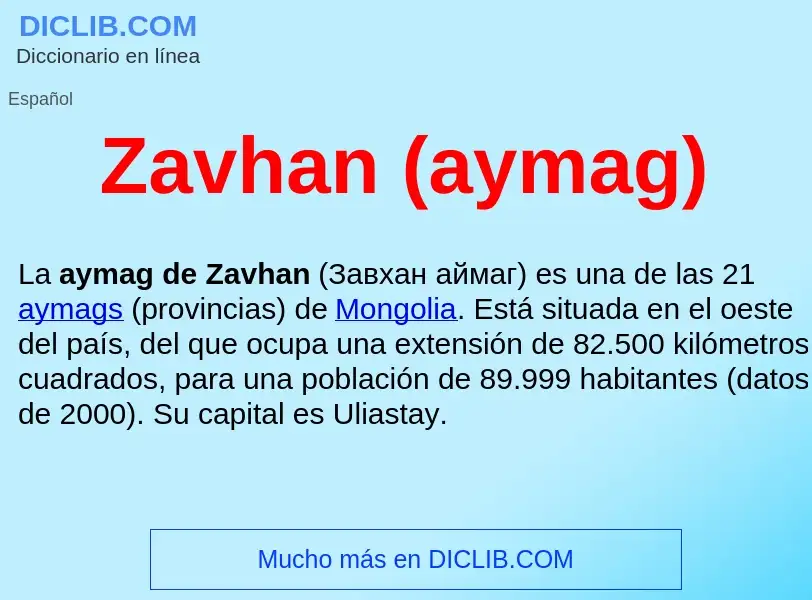 Τι είναι Zavhan (aymag)  - ορισμός