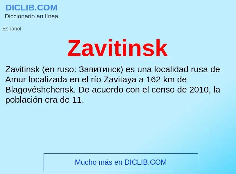 Τι είναι Zavitinsk - ορισμός