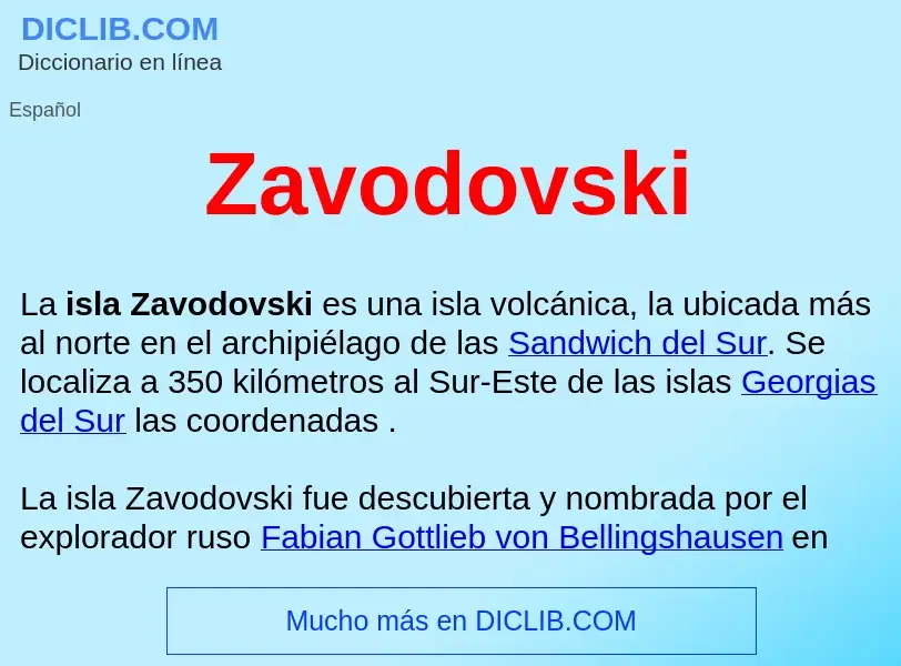 What is Zavodovski  - meaning and definition