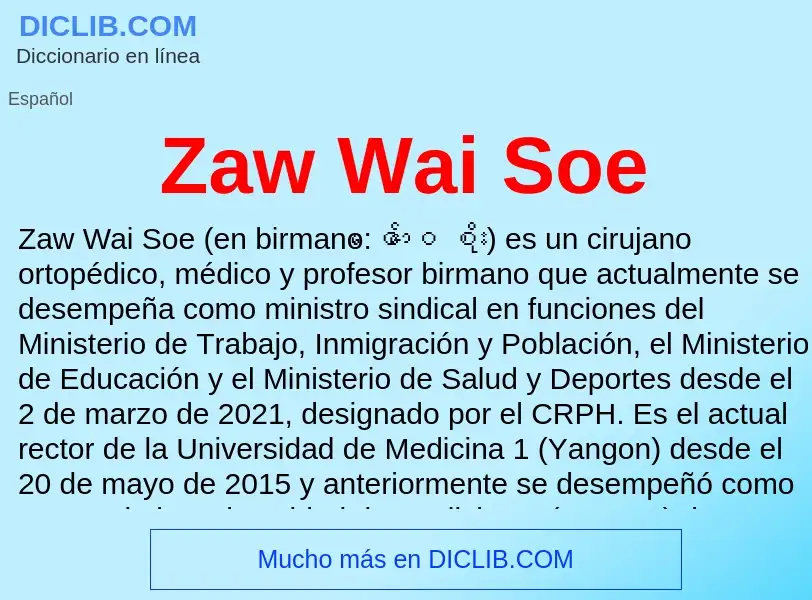 What is Zaw Wai Soe - meaning and definition