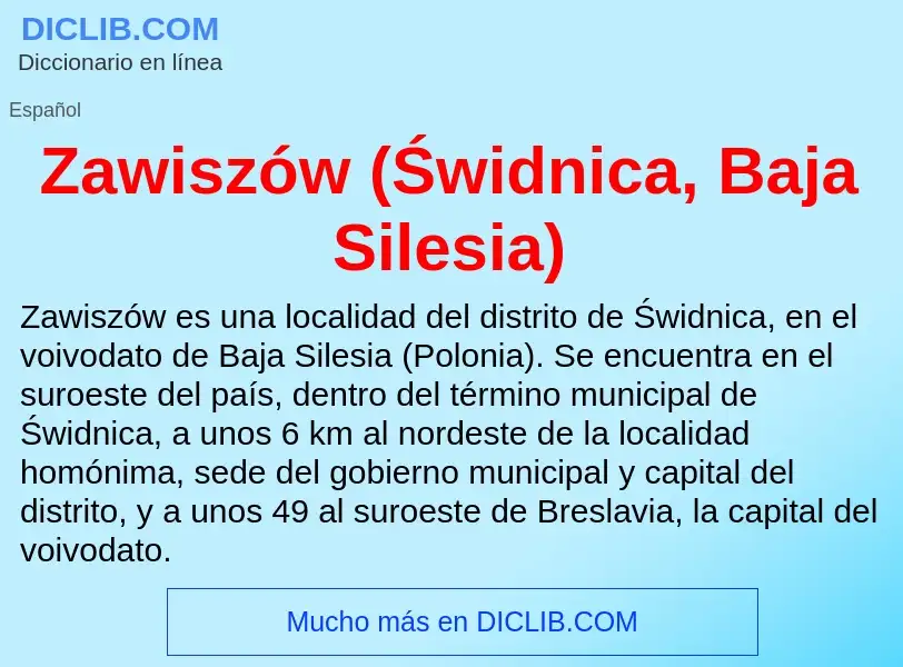 Что такое Zawiszów (Świdnica, Baja Silesia) - определение