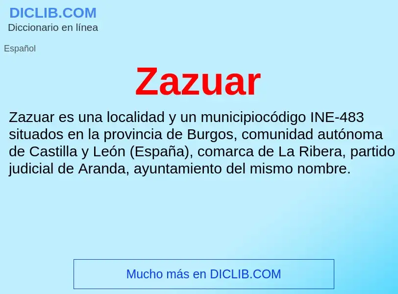 ¿Qué es Zazuar? - significado y definición