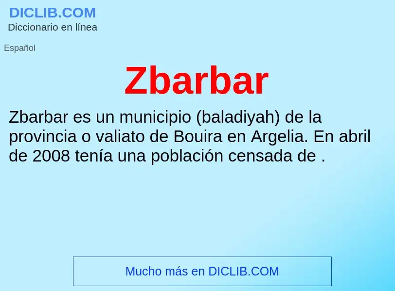 ¿Qué es Zbarbar? - significado y definición