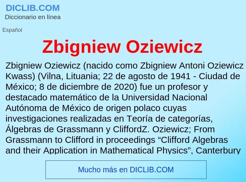 ¿Qué es Zbigniew Oziewicz? - significado y definición