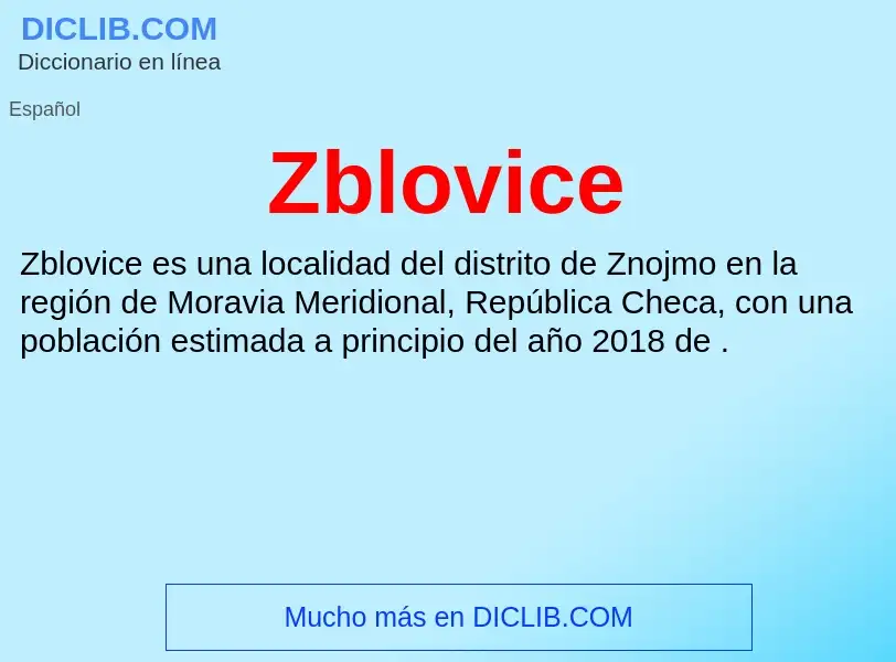 ¿Qué es Zblovice? - significado y definición