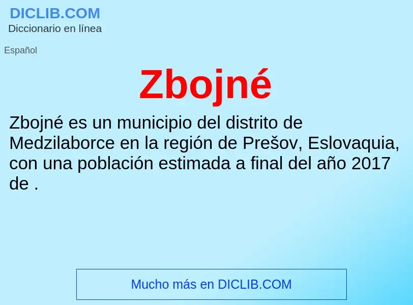 ¿Qué es Zbojné? - significado y definición