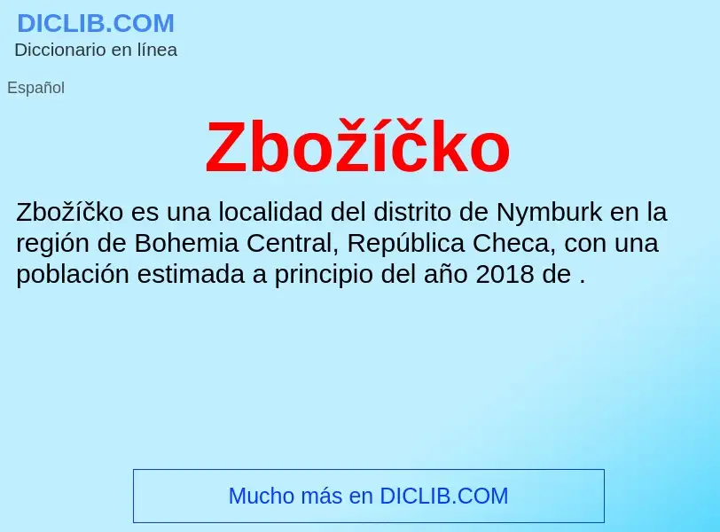 ¿Qué es Zbožíčko? - significado y definición