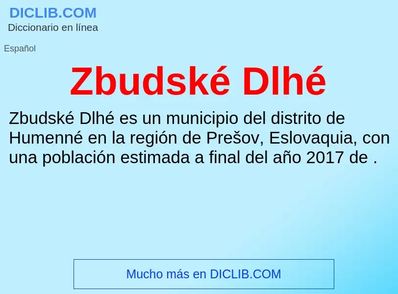 ¿Qué es Zbudské Dlhé? - significado y definición