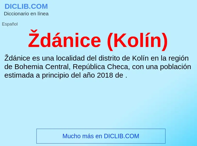 O que é Ždánice (Kolín) - definição, significado, conceito