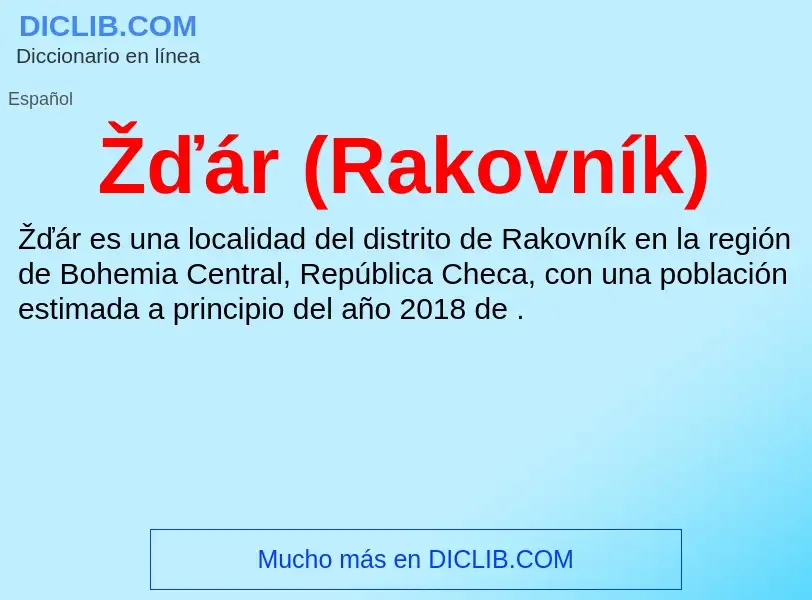 Wat is Žďár (Rakovník) - definition