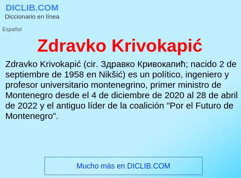 Что такое Zdravko Krivokapić - определение