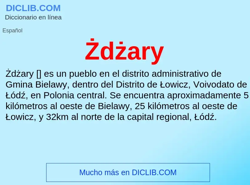 ¿Qué es Żdżary? - significado y definición