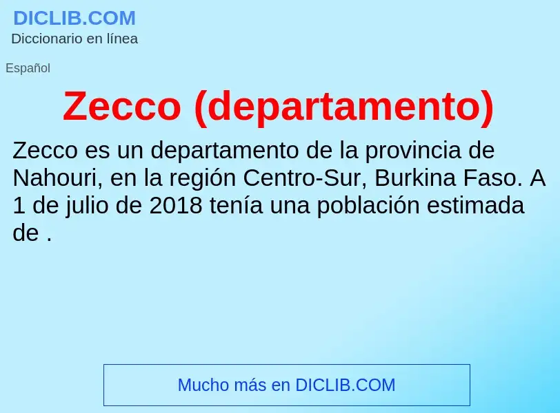 ¿Qué es Zecco (departamento)? - significado y definición