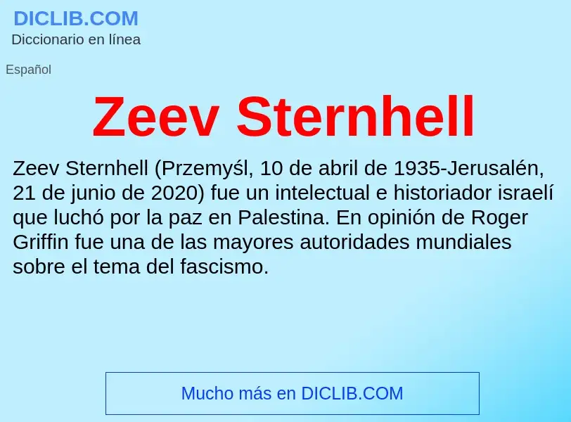 Что такое Zeev Sternhell - определение