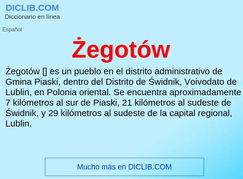 ¿Qué es Żegotów? - significado y definición