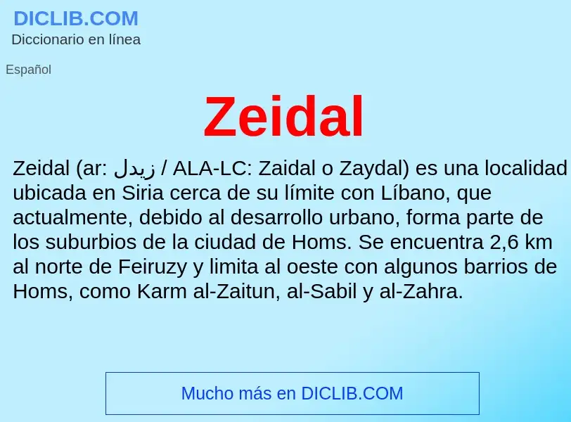 ¿Qué es Zeidal? - significado y definición