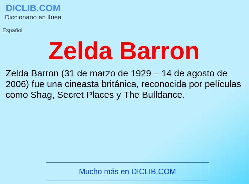 Что такое Zelda Barron - определение