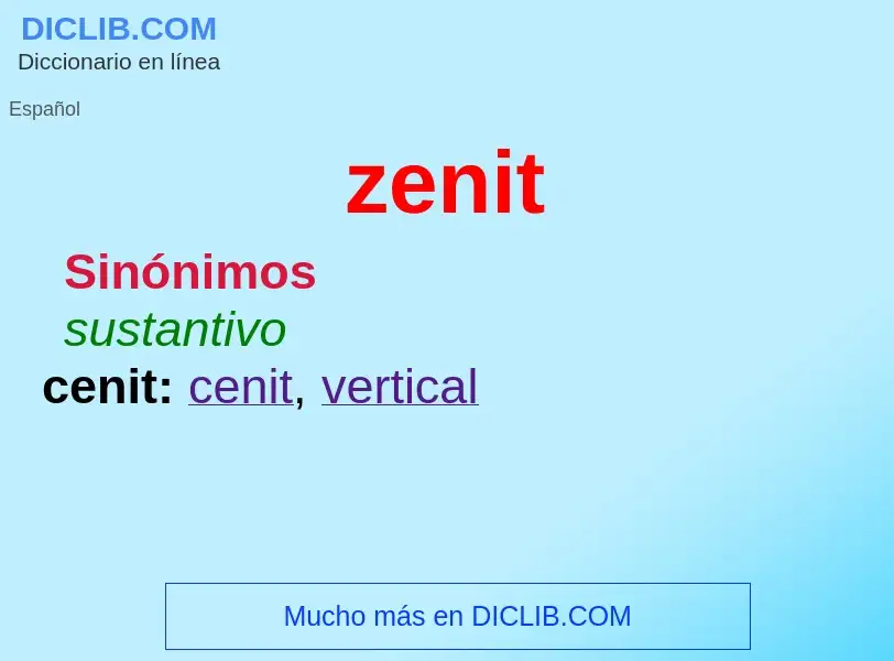 O que é zenit - definição, significado, conceito