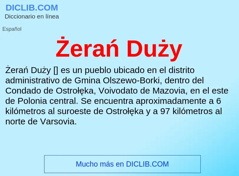 ¿Qué es Żerań Duży? - significado y definición