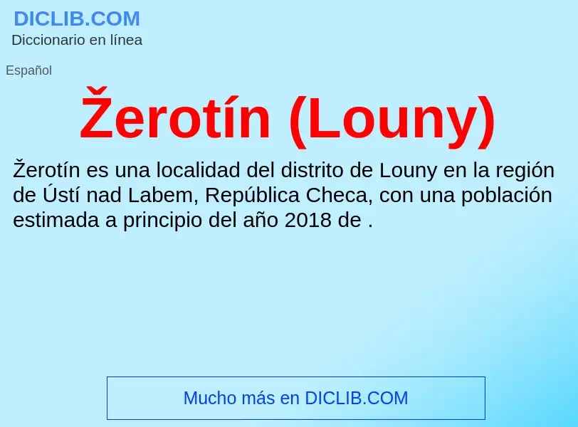 Wat is Žerotín (Louny) - definition