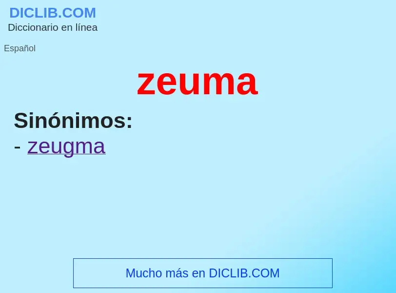 O que é zeuma - definição, significado, conceito