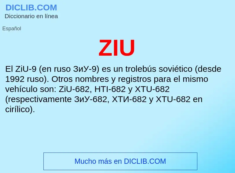 O que é ZIU - definição, significado, conceito