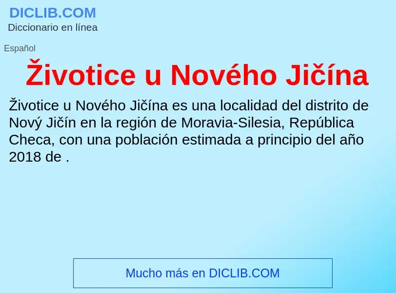 ¿Qué es Životice u Nového Jičína? - significado y definición