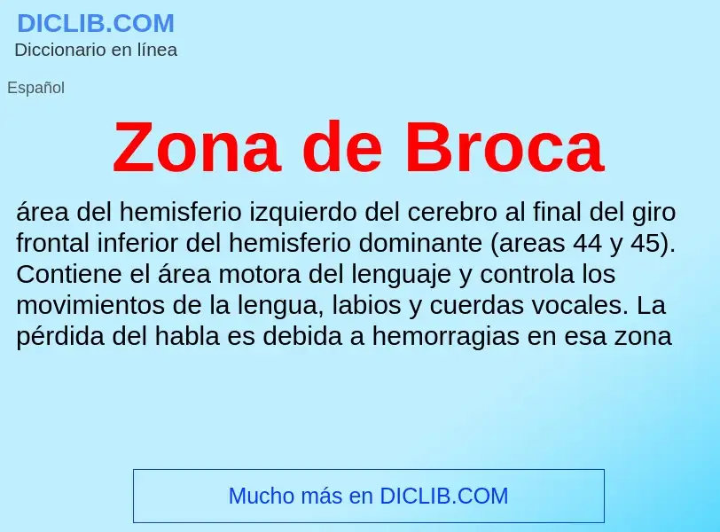 Что такое Zona de Broca - определение