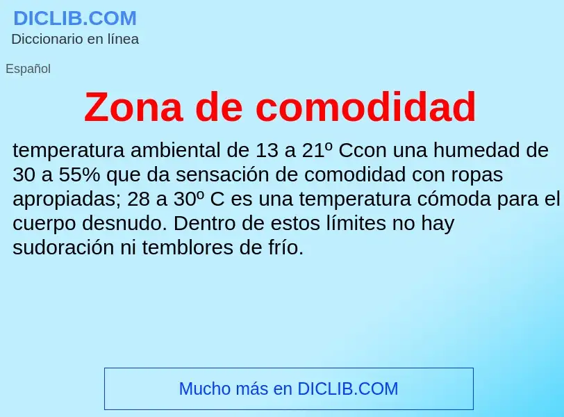 ¿Qué es Zona de comodidad? - significado y definición