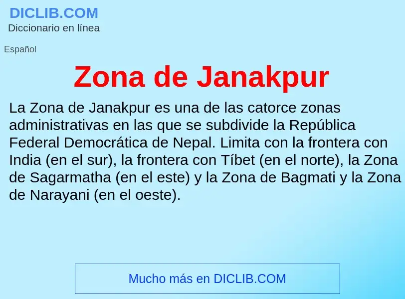 Что такое Zona de Janakpur - определение