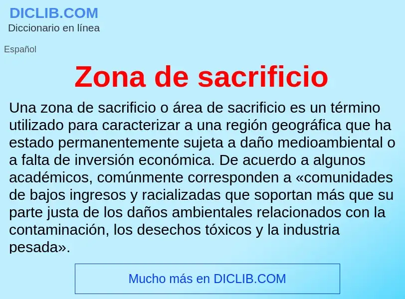 Что такое Zona de sacrificio - определение