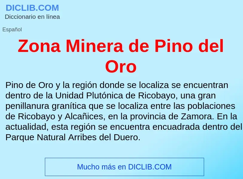 Что такое Zona Minera de Pino del Oro - определение