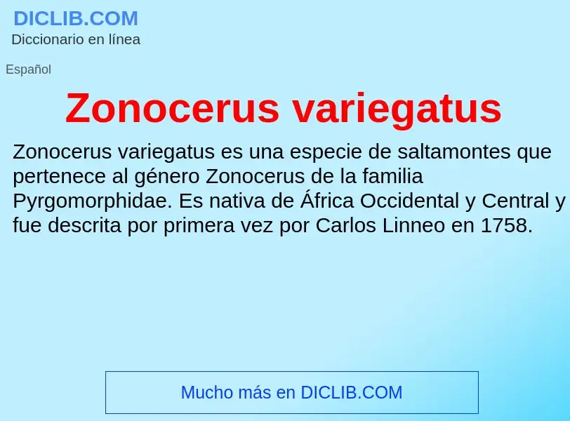 Что такое Zonocerus variegatus - определение