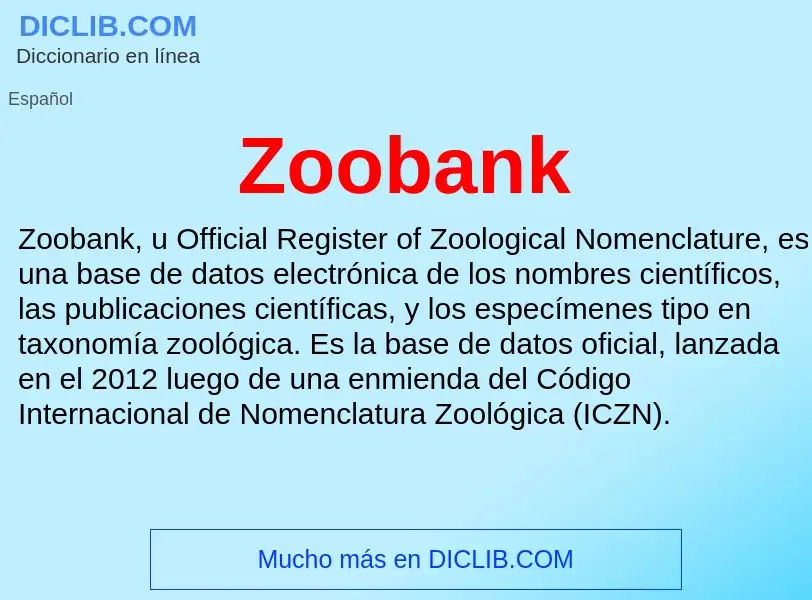 Что такое Zoobank - определение