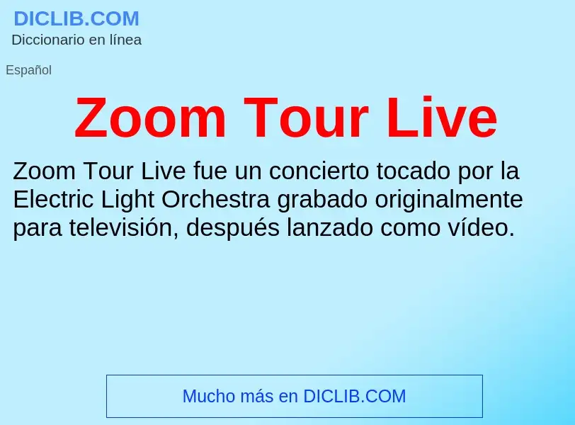 Что такое Zoom Tour Live - определение