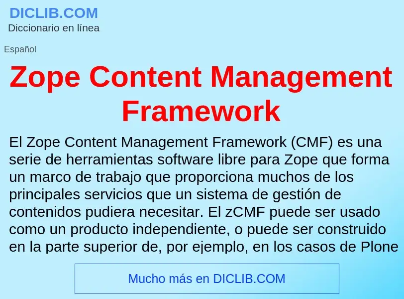 Что такое Zope Content Management Framework - определение