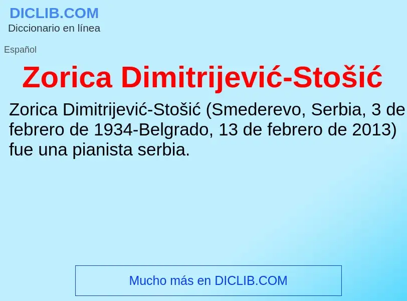 Что такое Zorica Dimitrijević-Stošić - определение