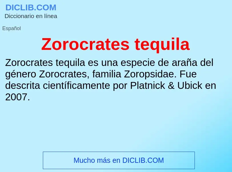 Что такое Zorocrates tequila - определение