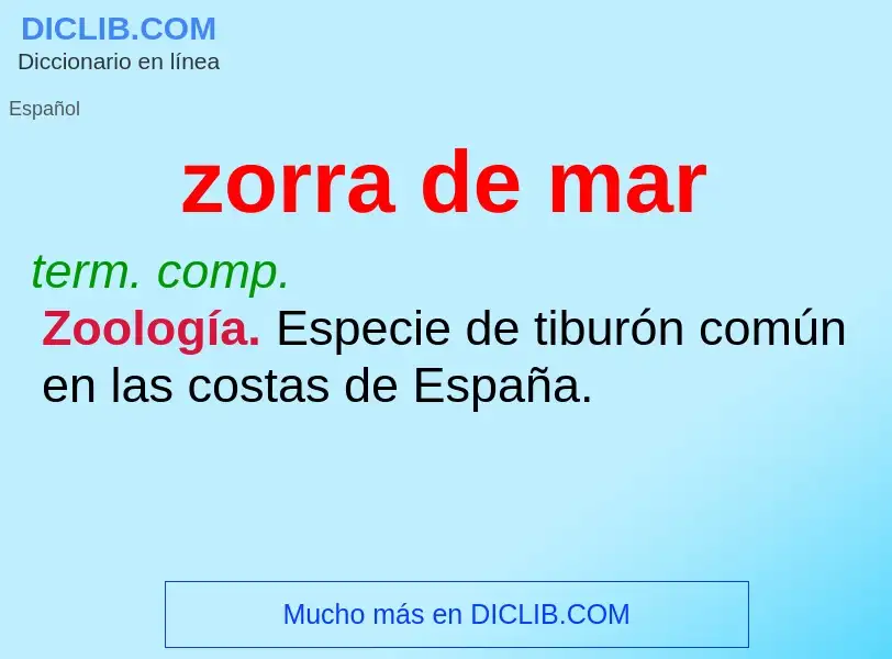 ¿Qué es zorra de mar? - significado y definición