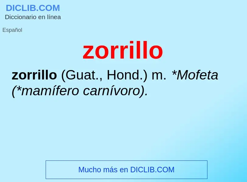 What is zorrillo - meaning and definition