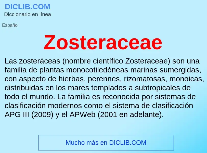 ¿Qué es Zosteraceae? - significado y definición